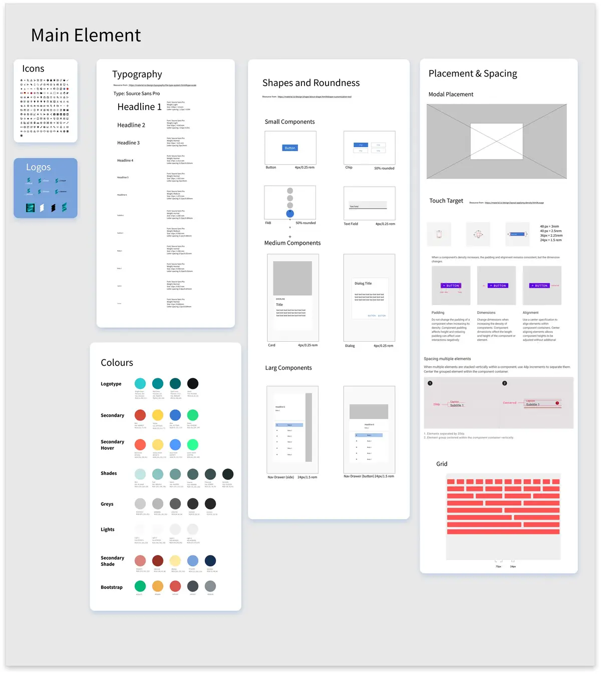 Design System — main element set