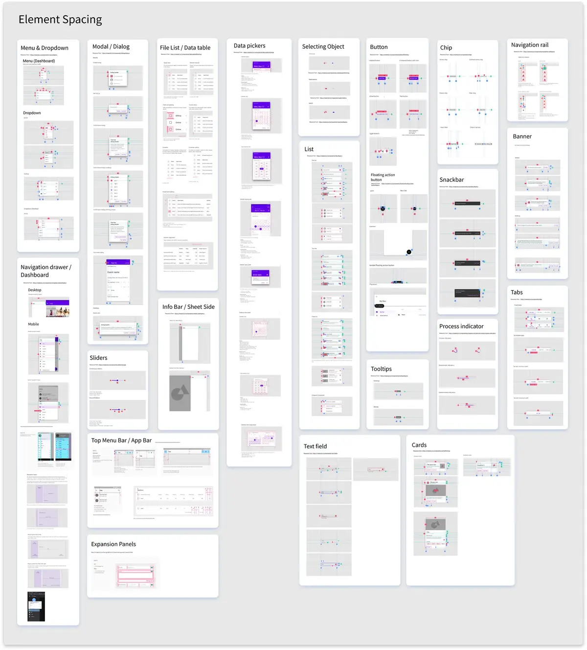 Design System — element spacing guide