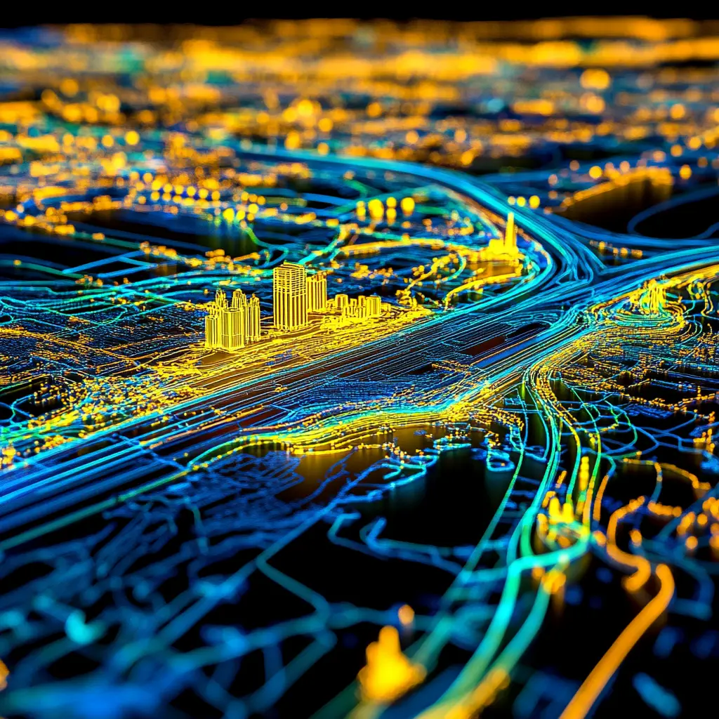 Custom geospatial visualisation image created by Sean Backhouse.