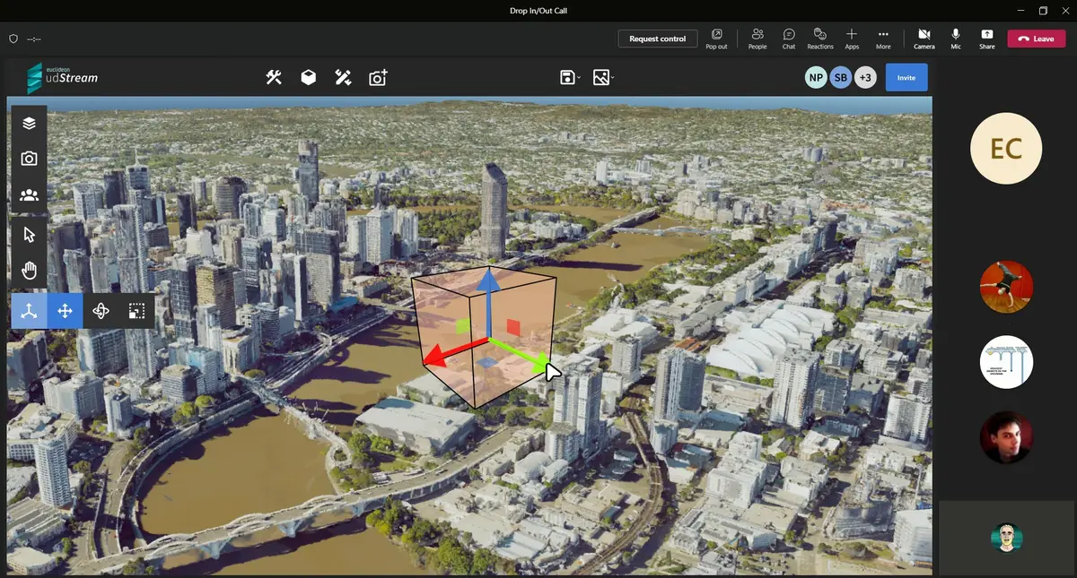 udStream Teams — move tool