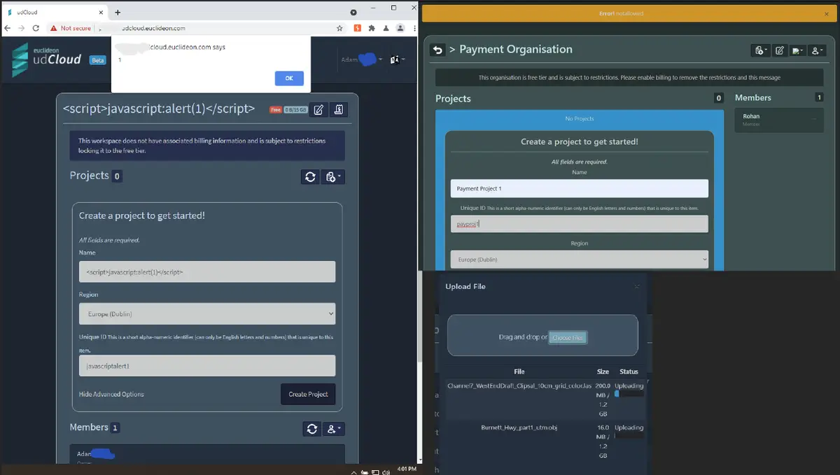 udCloud interface before redesign