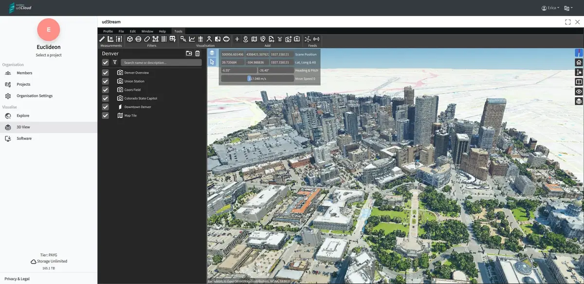 udCloud 3D visualisation