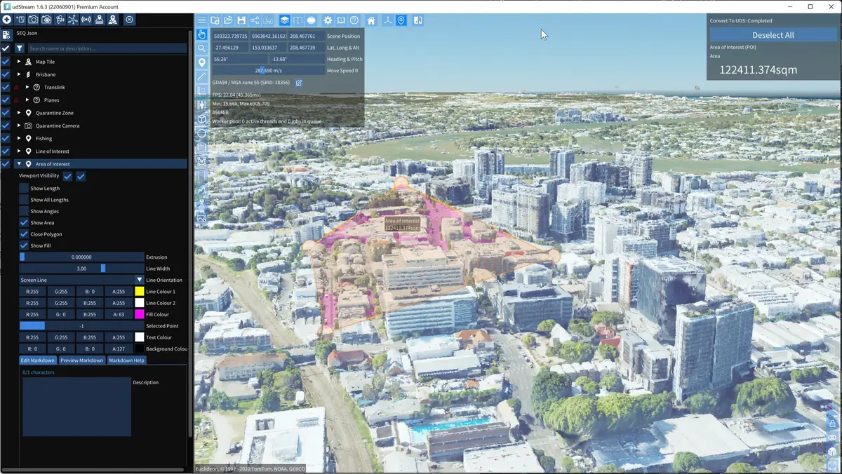 udStream interface before redesign
