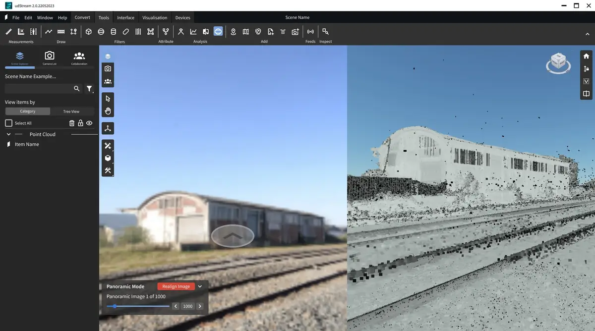 udStream Web — panorama view