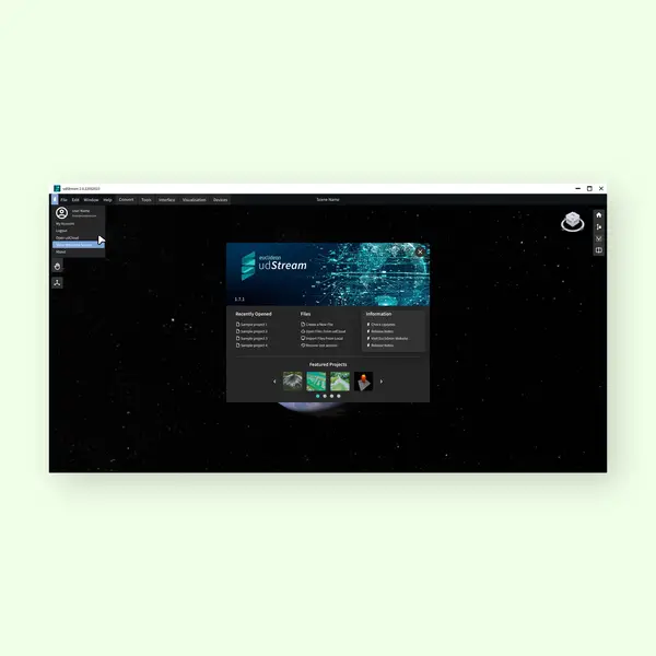 udStream Web Edition browser interface